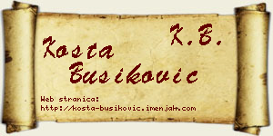 Kosta Bušiković vizit kartica